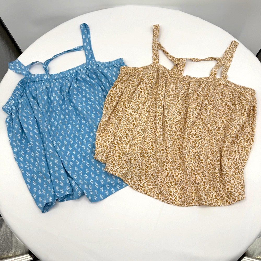 Old Navy Tie Back‎ Swing Cami Size 2X Bundle of 2 Blue Brown Flowercore Casual